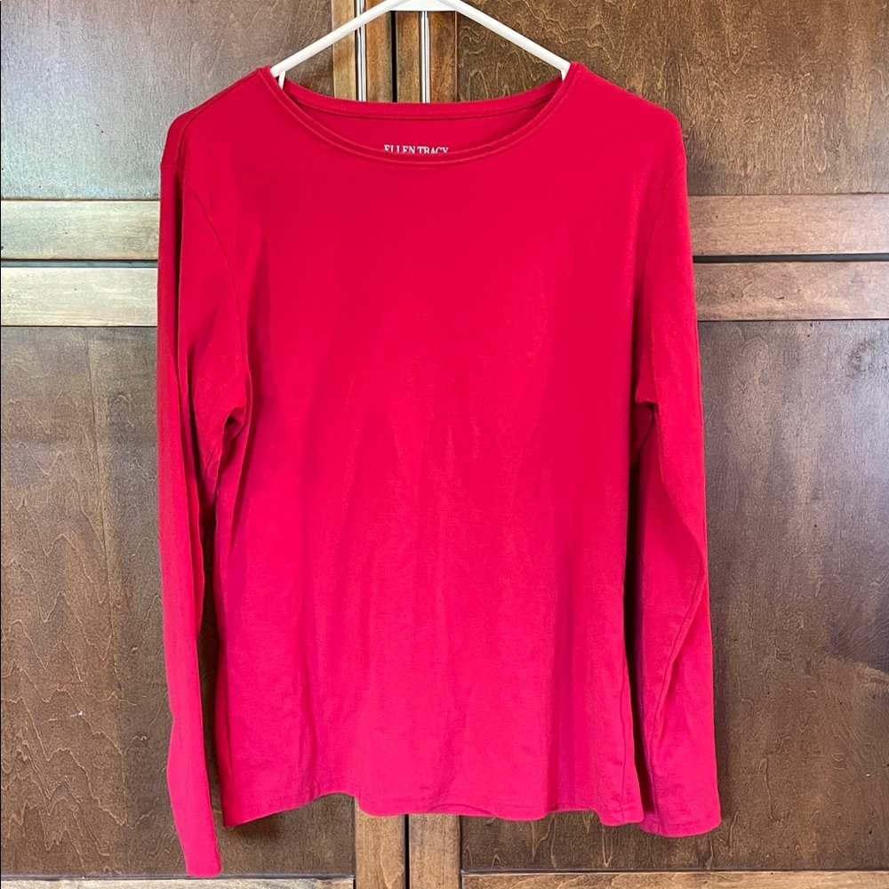 Ellen Tracy Bold Red Top